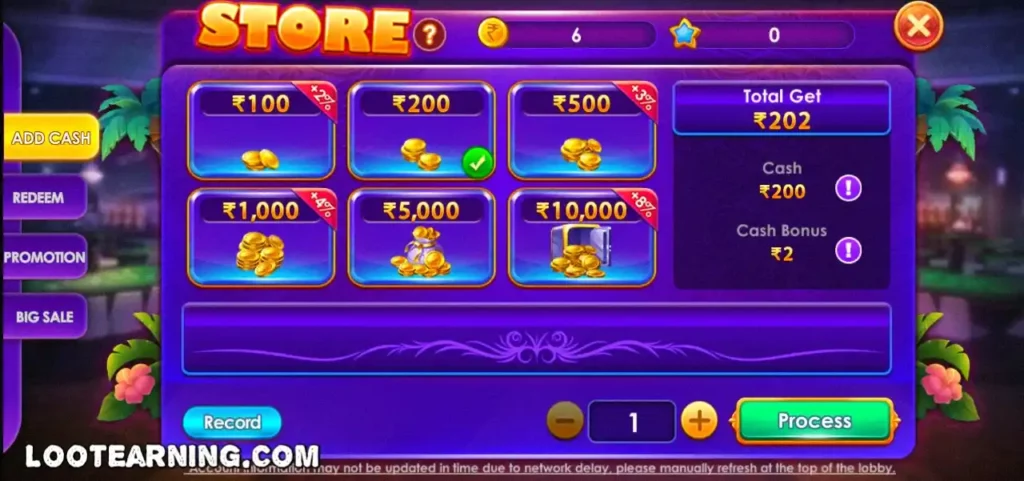 Add Cash Program in Rummy Star Apk