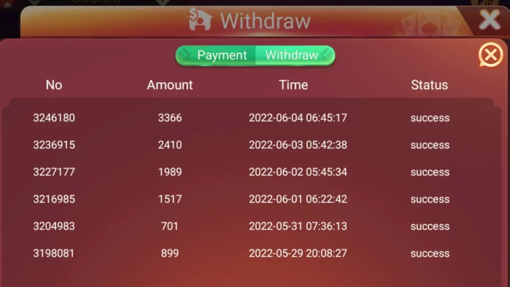 Teen Patti Cash Payment Proof